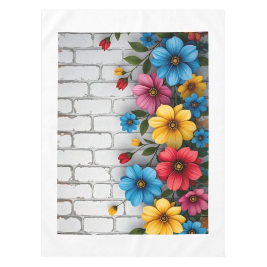 Nappe Jetée Sherpa Mur de Briques Florales (Devant)