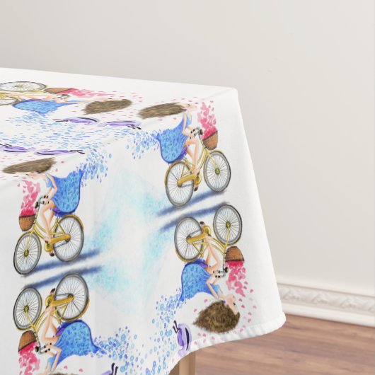 Nappe Jeune Fille Sur Une Table À Vélo Amour Romantique (In Situ)