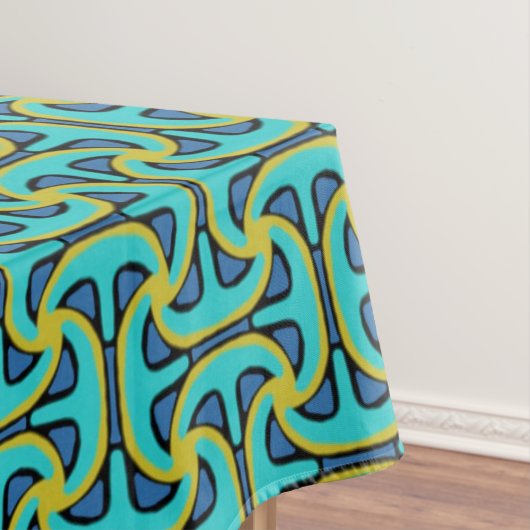 Nappe Jimette Design jaune noir et turquoise (In Situ)