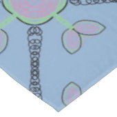 Nappe Jimette Design rose vert noir sur bleu (Angle)