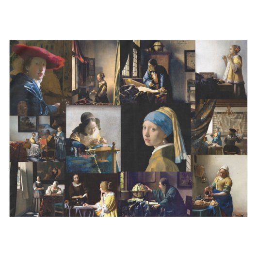 Nappe Johannes Vermeer - Patchwork de chefs-d'oeuvre (Devant (Horizontal))