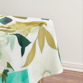 Nappe Joli Art folklorique Fleurs blanches et turquoise (In Situ)