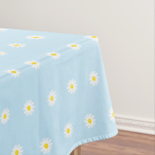 Nappe Joli bleu clair jaune blanc motif fleur marguerite
