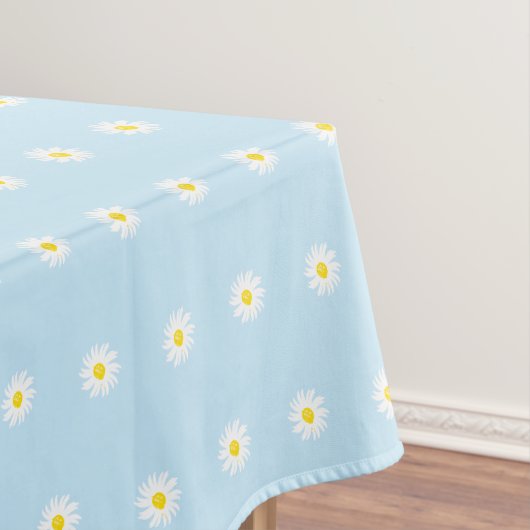 Nappe Joli bleu clair jaune blanc motif fleur marguerite (In Situ)