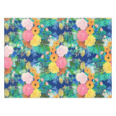 Nappe Joli bleu rose Fleurs Boho Design (Devant (Horizontal))