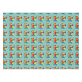 Nappe Joli Cardinal Rouge Ouvrant Un Cadeau Bleu (Devant (Horizontal))
