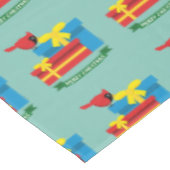 Nappe Joli Cardinal Rouge Ouvrant Un Cadeau Bleu (Angle)