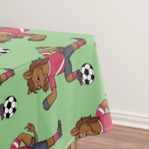 Nappe Joli cheval drôle jouant dessin de football