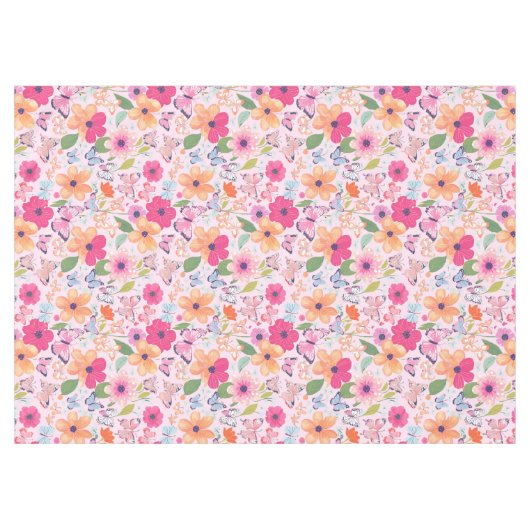 Nappe Joli jardin de fleurs roses (Devant (Horizontal))