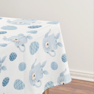 Nappe Joli lapin de Pâques lapin Bleu Blanc Thé Pot Oeuf