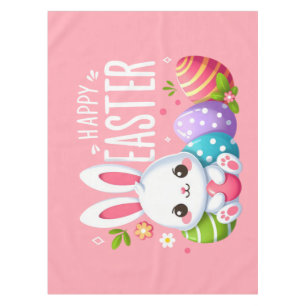 Nappe Joli lapin de Pâques rose