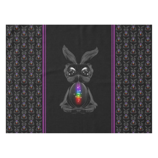Nappe Joli lapin noir avec Soul arc-en-ciel Chakra (Devant (Horizontal))