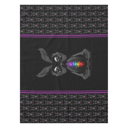Nappe Joli lapin noir avec Soul arc-en-ciel Chakra (Devant)