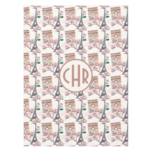 Nappe Joli Monogramme Thème Français | Les monuments de  (Devant)