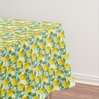 Nappe Joli motif d'art de citron d'été méditerranéen