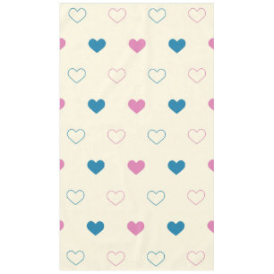 Nappe Joli motif de cœur simple bleu rose crème