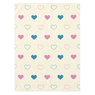 Nappe Joli motif de cœur simple bleu rose crème