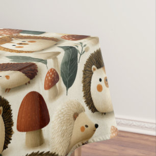 Nappe Joli motif de hérisson et de champignon de la forê