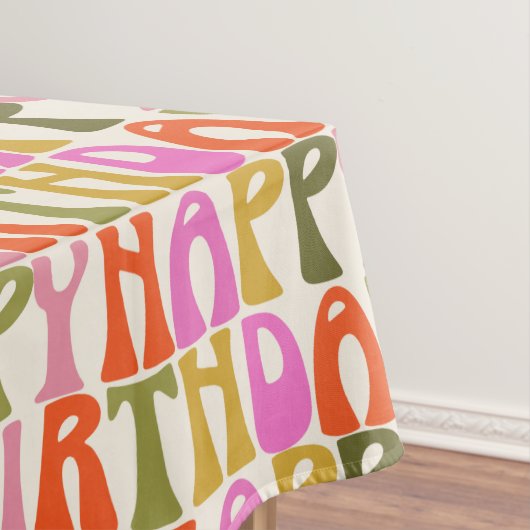 Nappe Joli Motif de texte d'anniversaire coloré (In Situ)