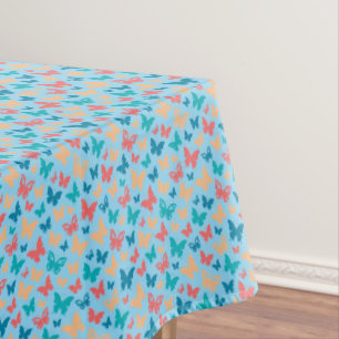 Nappe Joli papillon bleu turquoise rose contemporain