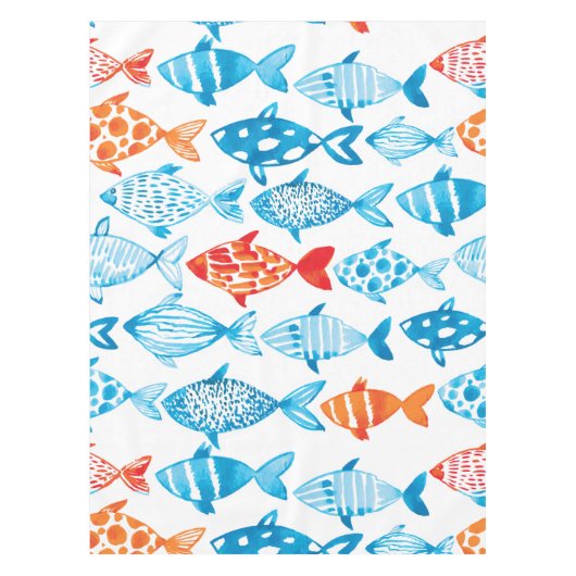 Nappe Joli Poisson Coloré Bleu Rouge (Devant)