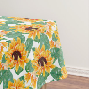 Nappe Joli tournesol Jaune et Motif vert