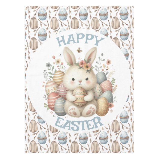 Nappe Jolie aquarelle Lapin Pâques (Devant)