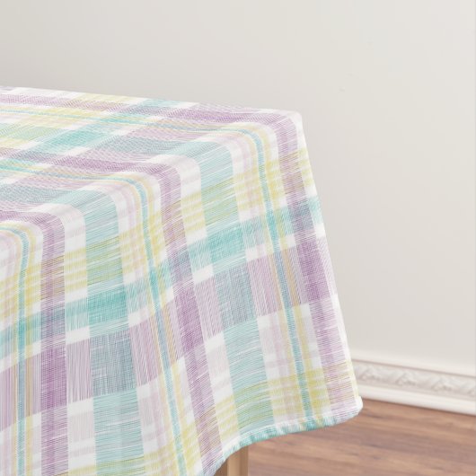 Nappe Jolie Bande Pastel, Plaid Rose Jaune Bleu (In Situ)