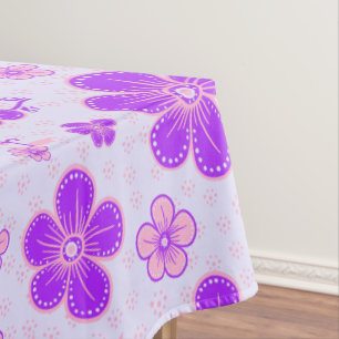 Nappe Jolie impression florale violet et rose sur Lavend