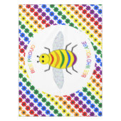 Nappe Jolie LGBT Fière Abeille arc-en-ciel et fleurs (Devant)