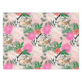 Nappe Jolie peinture florale de tigre rose blanc (Devant (Horizontal))