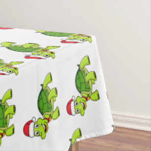 Nappe Jolie tortue en chapeau de Père Noël