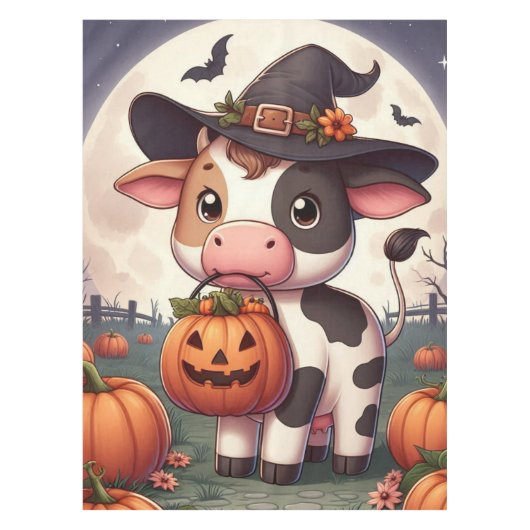 Nappe Jolie vache sorcière d'Halloween (Devant)