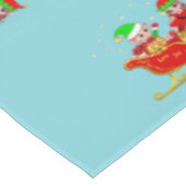 Nappe Jolies elfes de Noël en traîneau bleu clair (Angle)