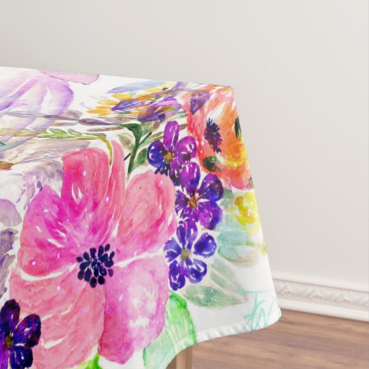 Nappe Jolies Fleurs Boho Floral Aquarelle Design (In Situ)