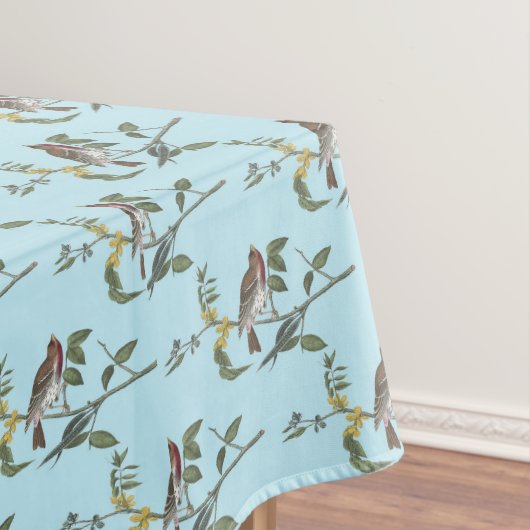 Nappe Jolies Oiseaux En Branches Turquoise Printemps (In Situ)