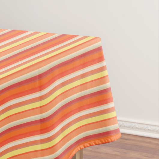 Nappe Jolies rayures orange rouge  (In Situ)