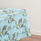 Nappe Jolis Oiseaux Sur Branches Turquoise Printemps (In Situ)