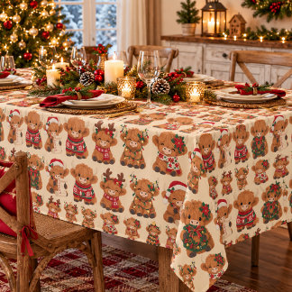 Nappe Jolis vaches des Highlands de Noël Ferme festive