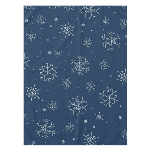 Nappe Jour férié de Noël bleu flocon de neige hiver Noël (Devant)