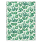 Nappe Jouy de toile vintage fleurie verte (Devant)