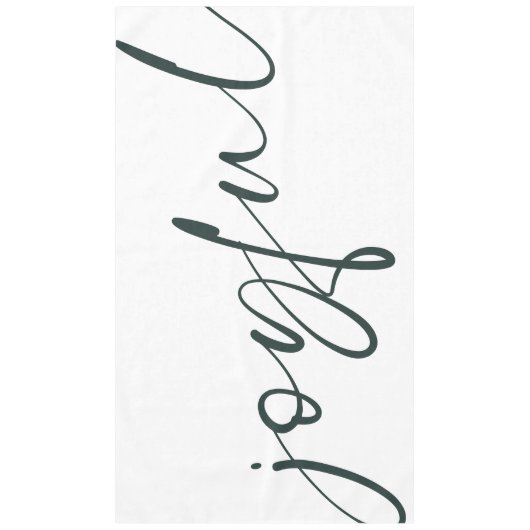Nappe Joyeuse élégante calligraphie verte blanche (Devant)