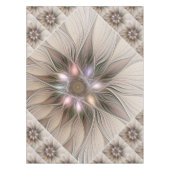 Nappe Joyeuse Fleur Abstrait Beige Brown Floral Fractal (Devant)