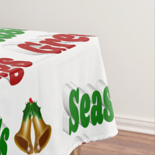 Nappe Joyeuses Fêtes Bells typographie de Noël