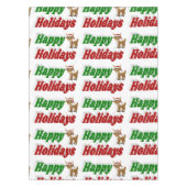 Nappe Joyeuses fêtes Reindeer typographie de Noël (Devant)