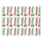 Nappe Joyeuses fêtes Teddy Bear script de Noël (Devant (Horizontal))