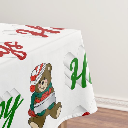 Nappe Joyeuses fêtes Teddy Bear script de Noël (In Situ)