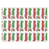 Nappe Joyeuses fêtes Teddy Bear typographie de Noël (Devant (Horizontal))