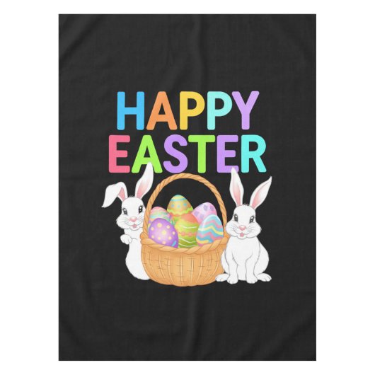 Nappe Joyeuses Pâques 2025  Œufs Lapin Mignon (Devant)