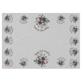 Nappe Joyeux 50e anniversaire Roses rouge et noir | (Devant (Horizontal))